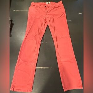Paige Pants Mens 31 Coral Red Normandie Chino Cotton Casual Jeans